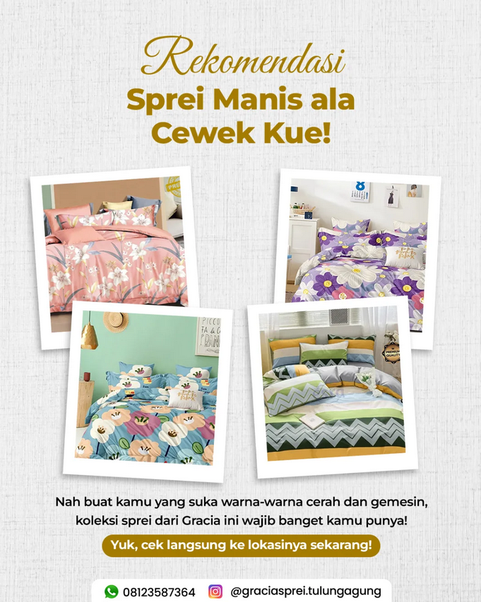 <p>Bukan cuma OOTD yang harus gemes, sprei juga do